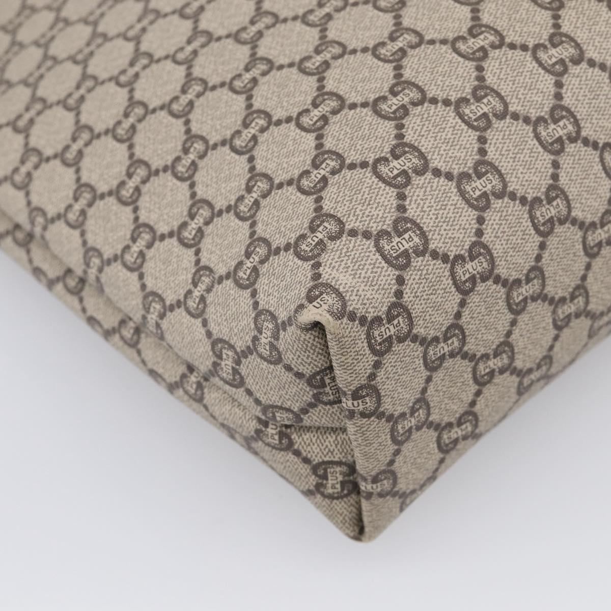 GUCCI GG Plus Supreme Tote Bag PVC Beige Gold Auth 215189