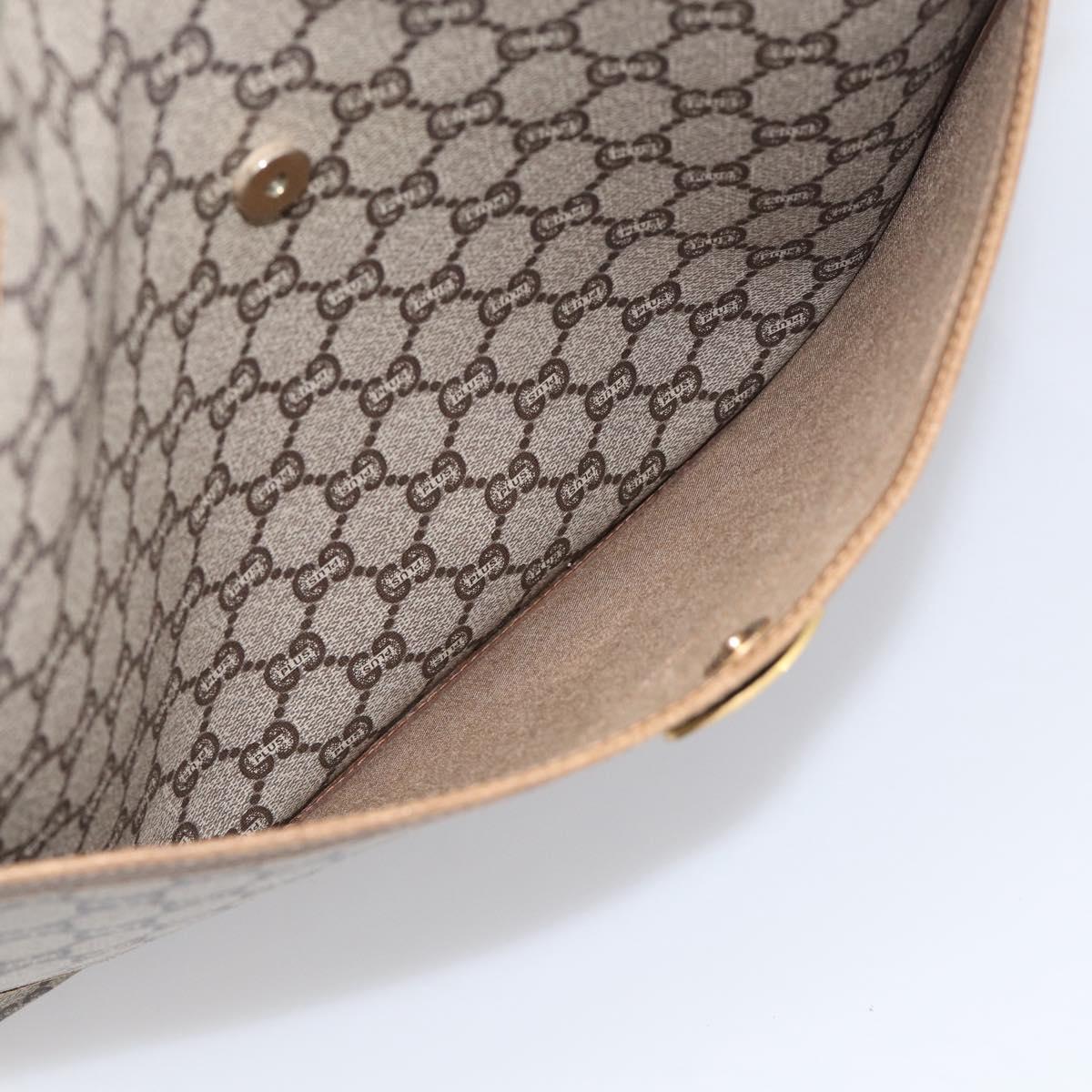 GUCCI GG Plus Supreme Tote Bag PVC Beige Gold Auth 215189