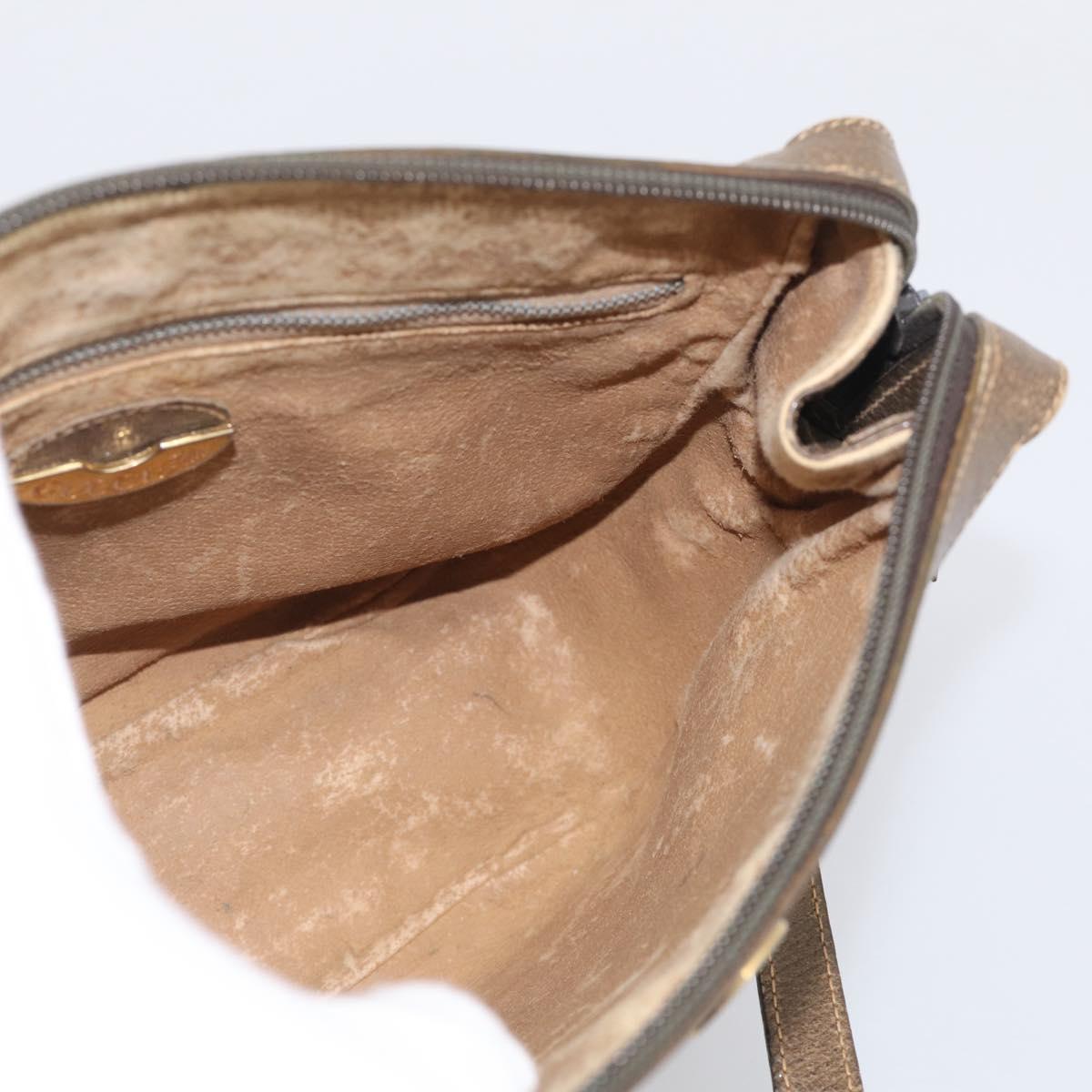 GUCCI GG Plus Supreme Shoulder Bag PVC Leather Beige Gold Auth 215190