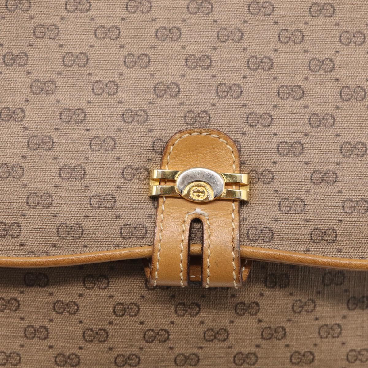 GUCCI Micro GG Supreme Shoulder Bag PVC Beige Gold 001 406 1780 Auth 215197