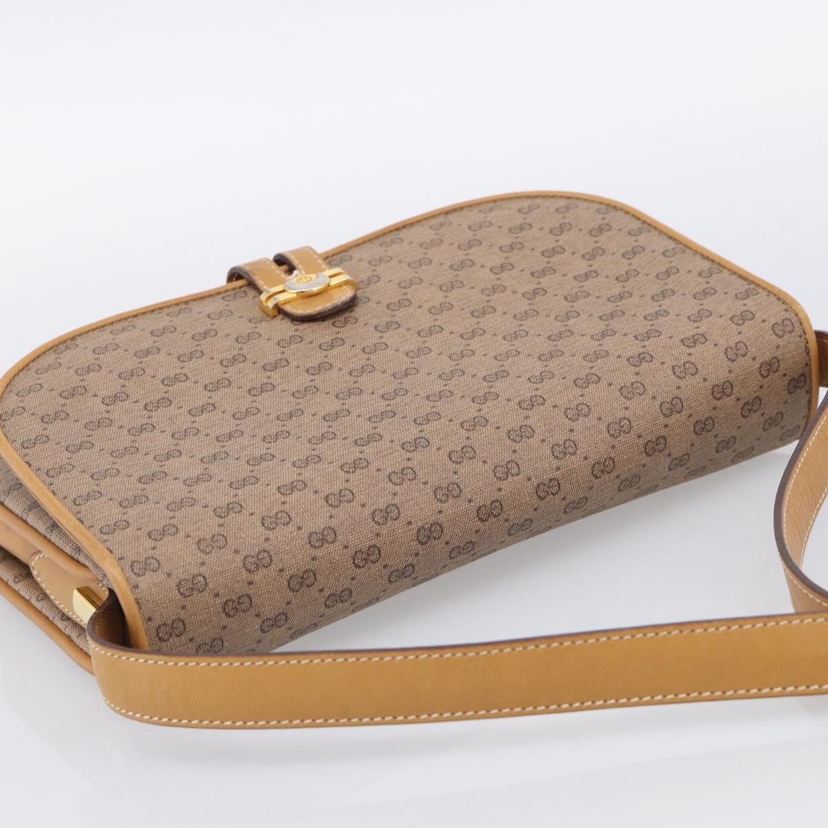 GUCCI Micro GG Supreme Shoulder Bag PVC Beige Gold 001 406 1780 Auth 215197