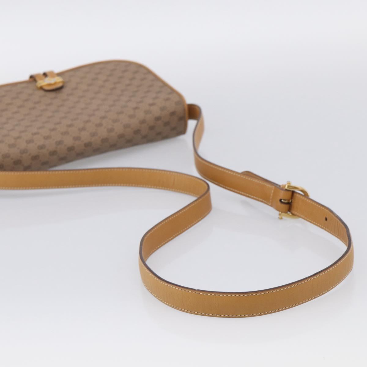 GUCCI Micro GG Supreme Shoulder Bag PVC Beige Gold 001 406 1780 Auth 215197