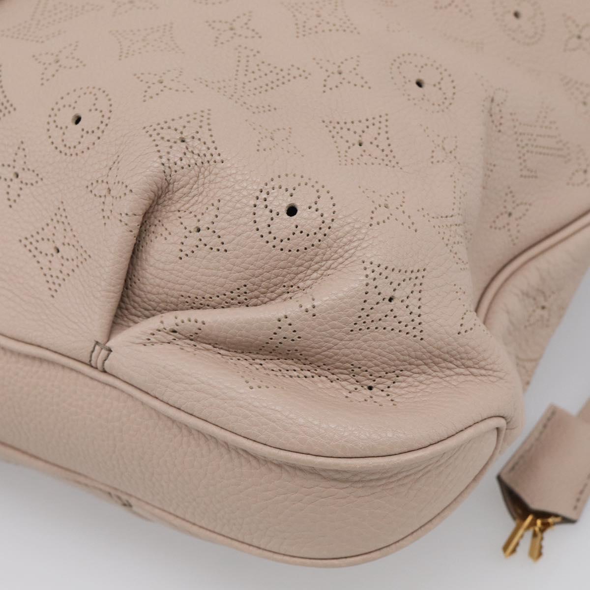 LOUIS VUITTON Mahina Selene MM Shoulder Bag Leather Beige M94275 LV Auth 215214V