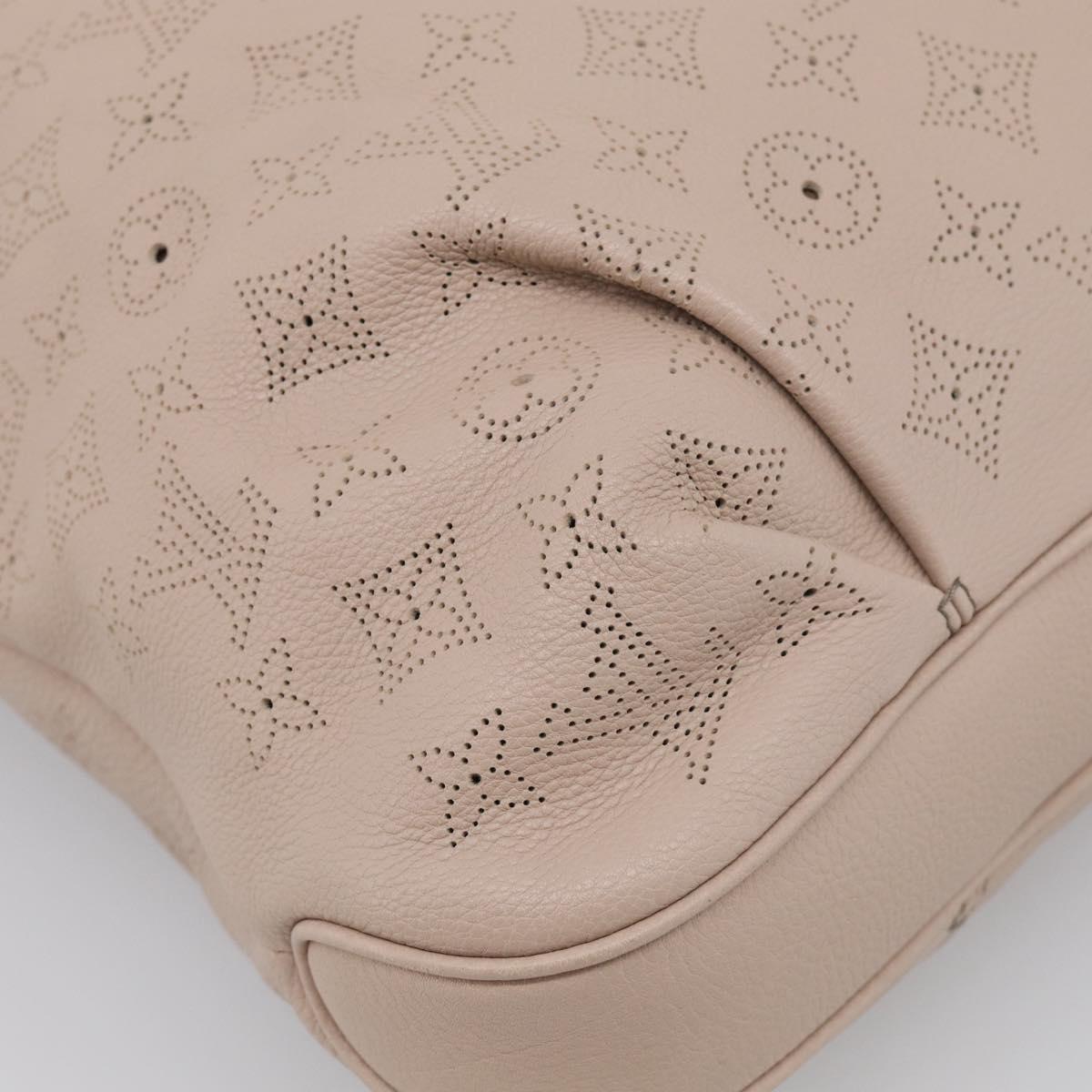 LOUIS VUITTON Mahina Selene MM Shoulder Bag Leather Beige M94275 LV Auth 215214V