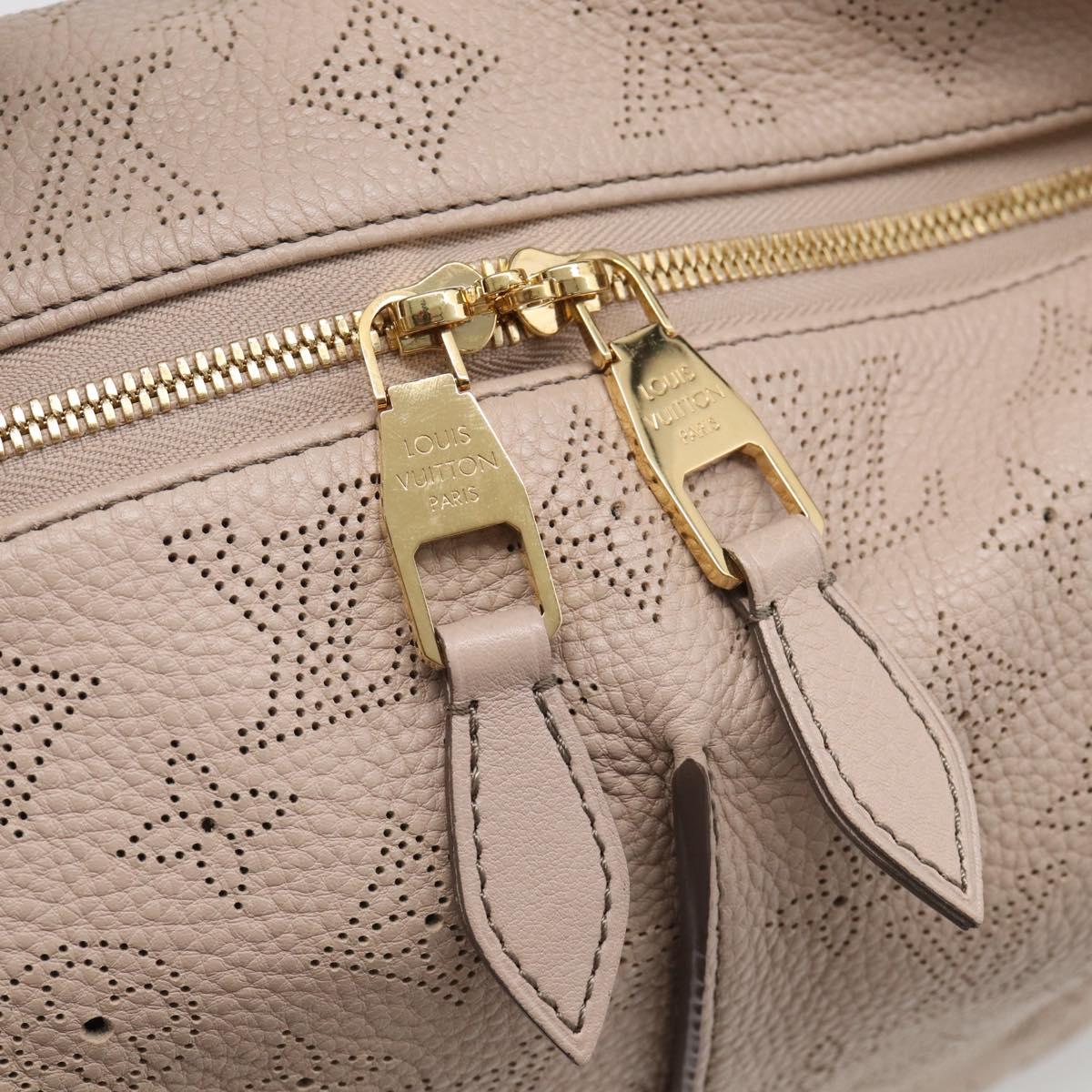 LOUIS VUITTON Mahina Selene MM Shoulder Bag Leather Beige M94275 LV Auth 215214V