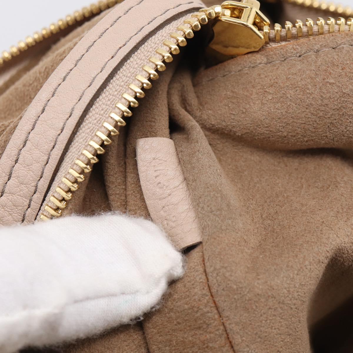 LOUIS VUITTON Mahina Selene MM Shoulder Bag Leather Beige M94275 LV Auth 215214V