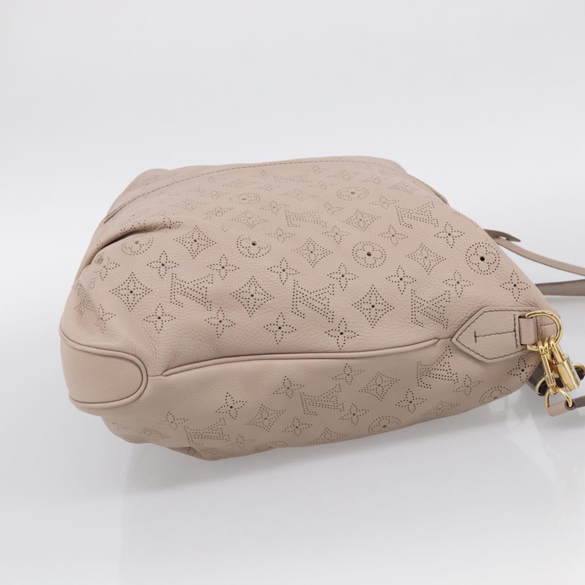 LOUIS VUITTON Mahina Selene MM Shoulder Bag Leather Beige M94275 LV Auth 215214V