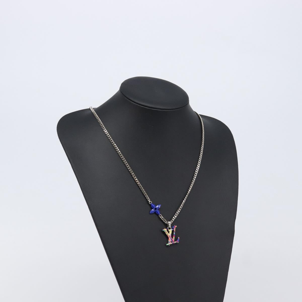 LOUIS VUITTON Collier LV Psychedelic Necklace Silver MP3353 LV Auth 215218M