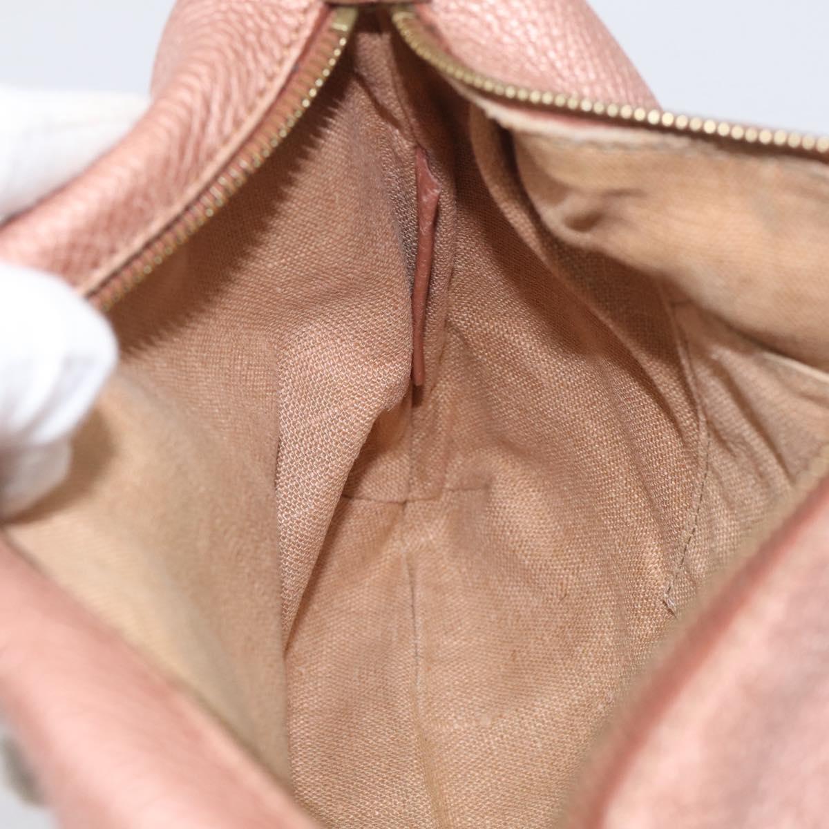FENDI Celeria Shoulder Bag Leather Pink Gold 8BT200 Auth 215359A
