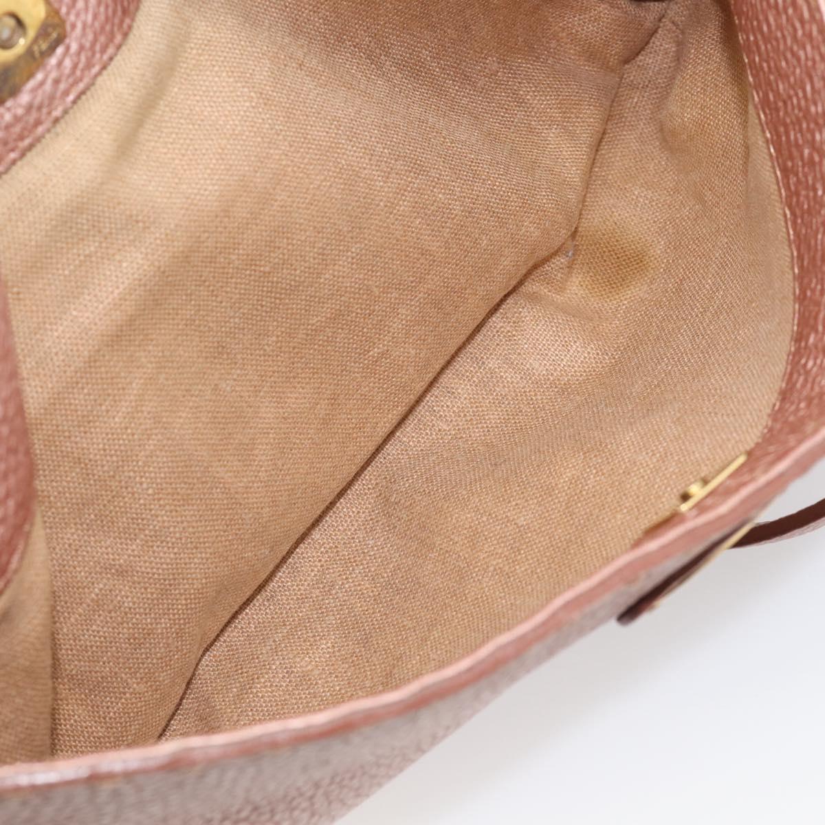 FENDI Celeria Shoulder Bag Leather Pink Gold 8BT200 Auth 215359A