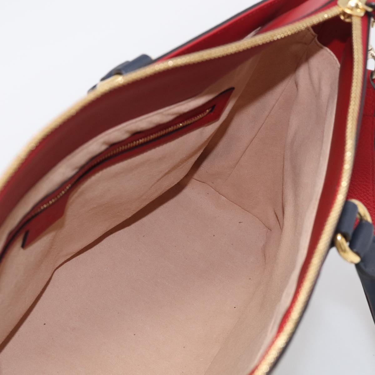 GUCCI GG Supreme Hand Bag PVC 2way Navy Gold 409533 Auth 215369V