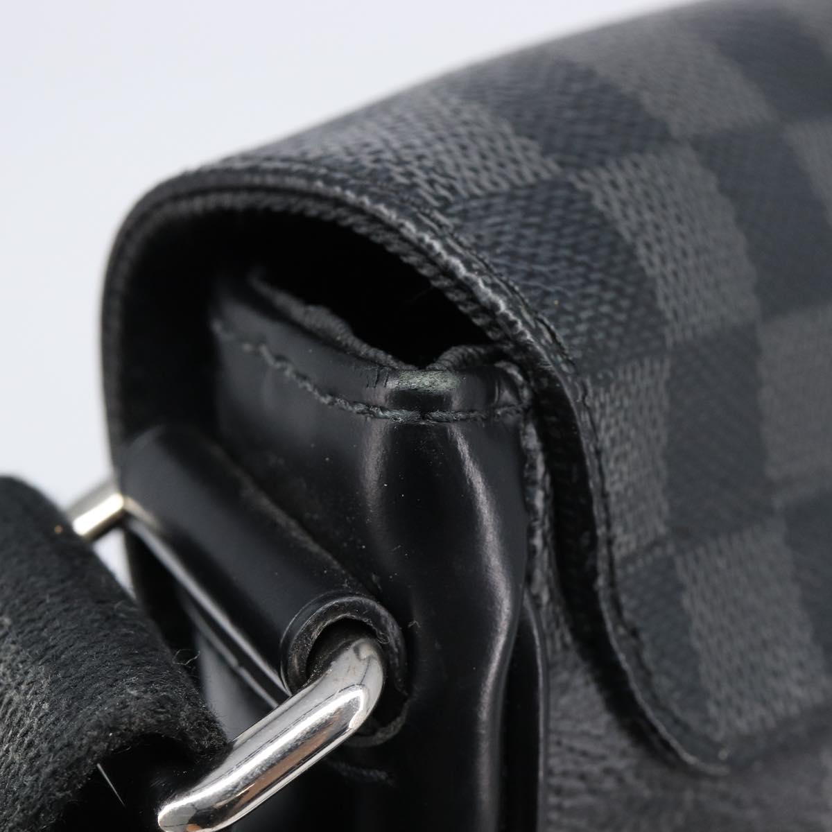 LOUIS VUITTON Damier Graphite District PM Shoulder Bag N41028 LV Auth 215379A