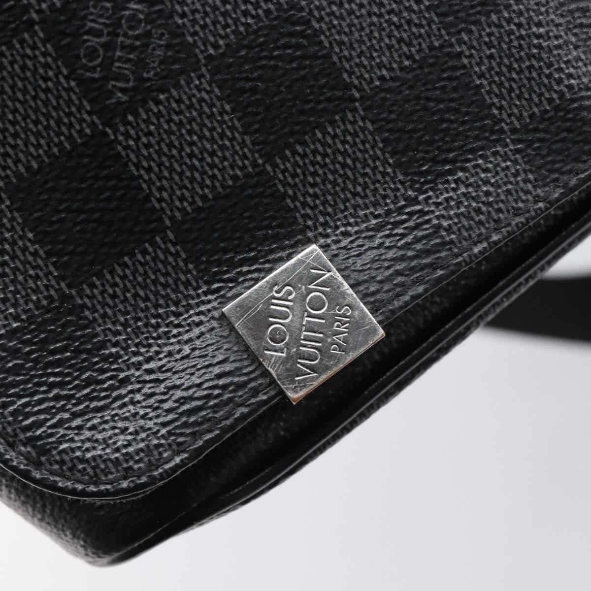 LOUIS VUITTON Damier Graphite District PM Shoulder Bag N41028 LV Auth 215379A