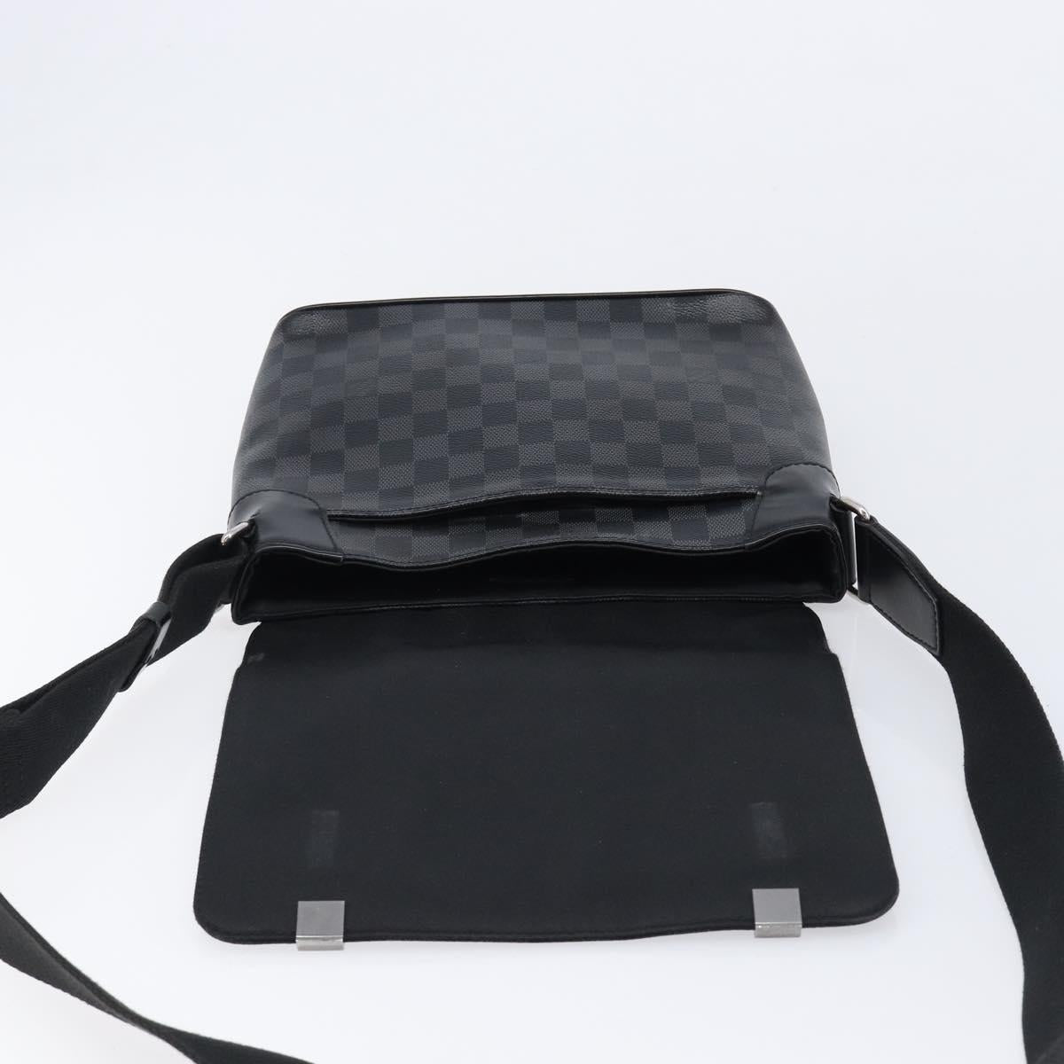 LOUIS VUITTON Damier Graphite District PM Shoulder Bag N41028 LV Auth 215379A