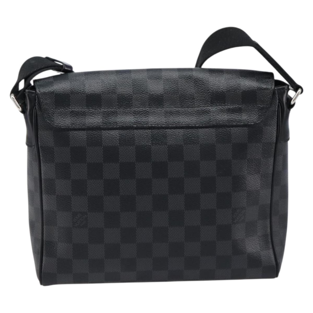 LOUIS VUITTON Damier Graphite District PM Shoulder Bag N41028 LV Auth 215379A