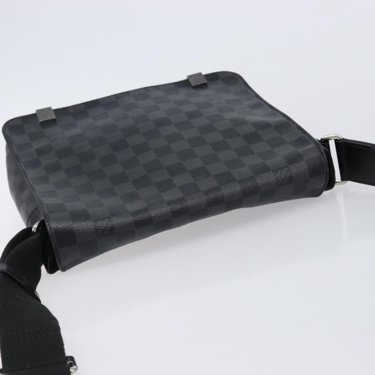 LOUIS VUITTON Damier Graphite District PM Shoulder Bag N41028 LV Auth 215379A