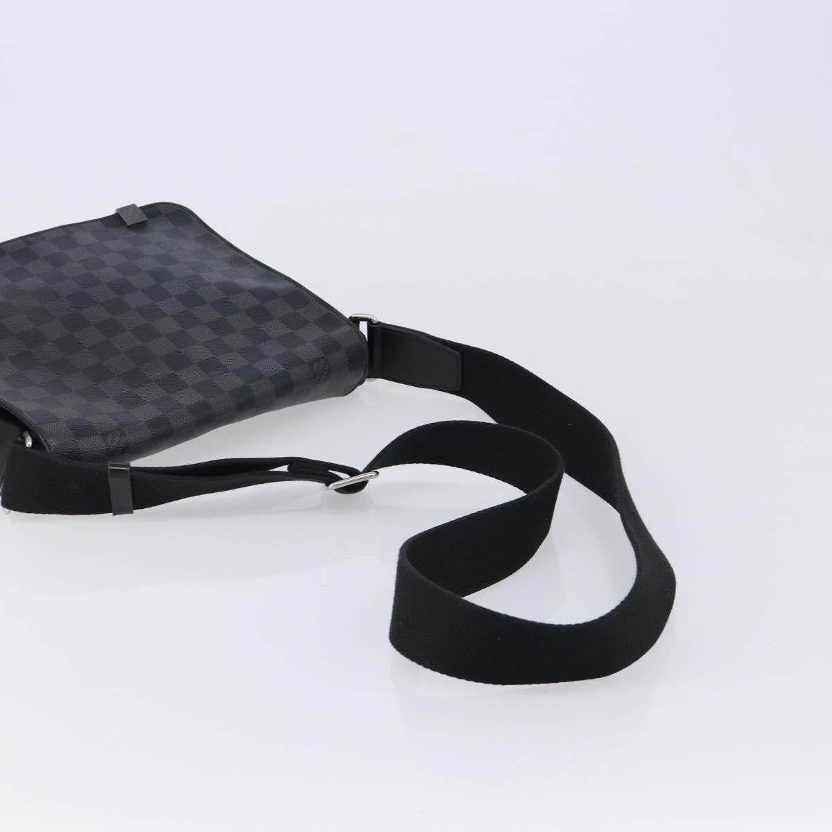 LOUIS VUITTON Damier Graphite District PM Shoulder Bag N41028 LV Auth 215379A