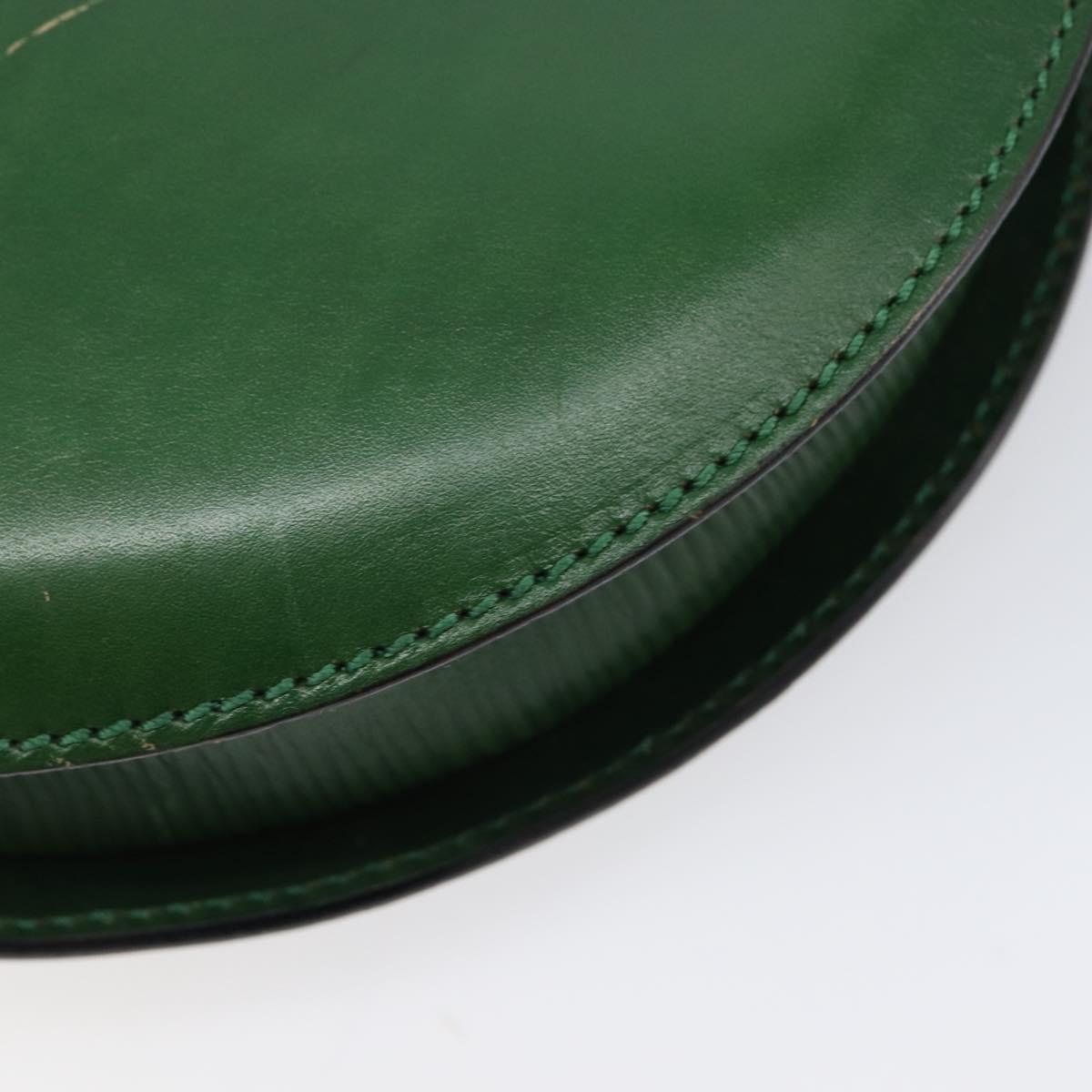 FENDI Shoulder Bag Leather Green Gold Auth 215382