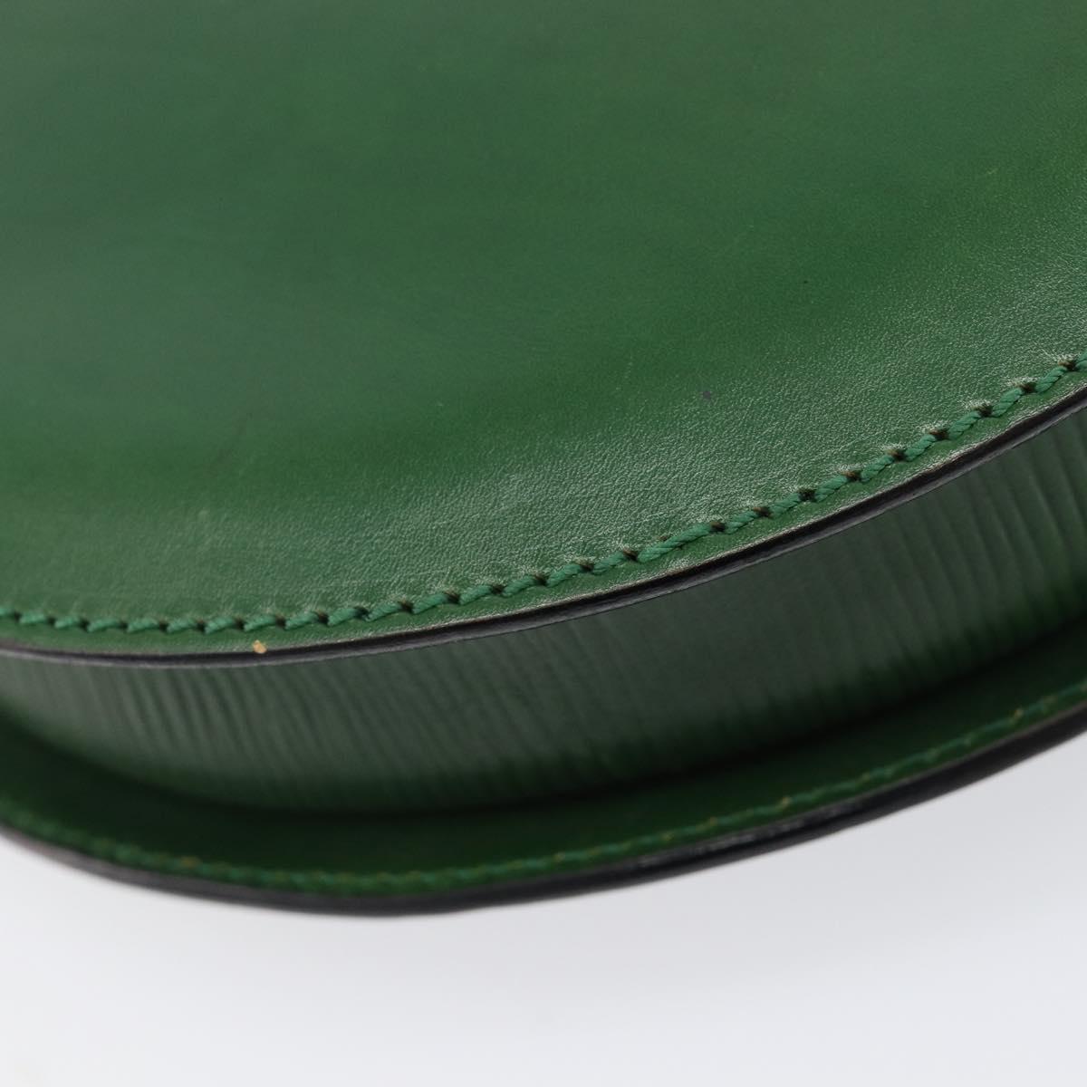FENDI Shoulder Bag Leather Green Gold Auth 215382