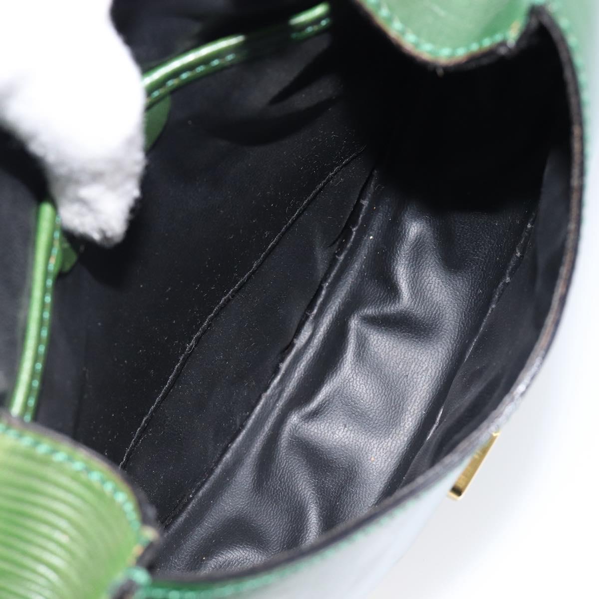 FENDI Shoulder Bag Leather Green Gold Auth 215382