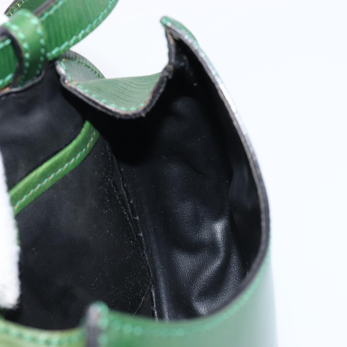 FENDI Shoulder Bag Leather Green Gold Auth 215382