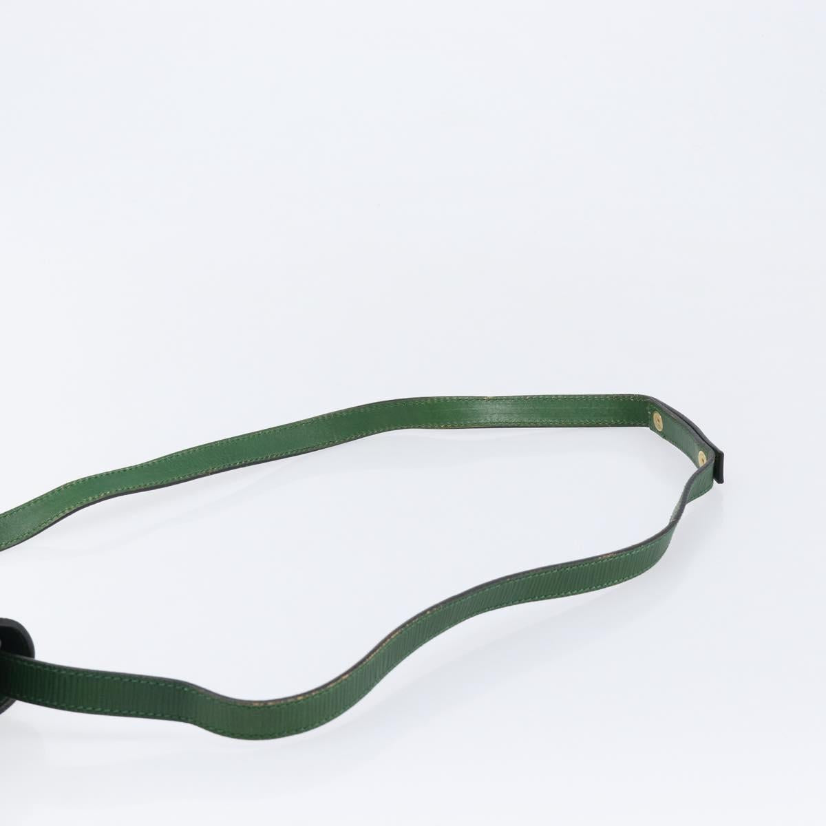 FENDI Shoulder Bag Leather Green Gold Auth 215382