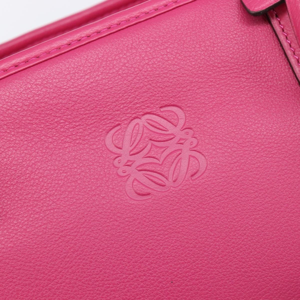 LOEWE Amazona 36 Hand Bag Leather Pink Silver Auth 215397A