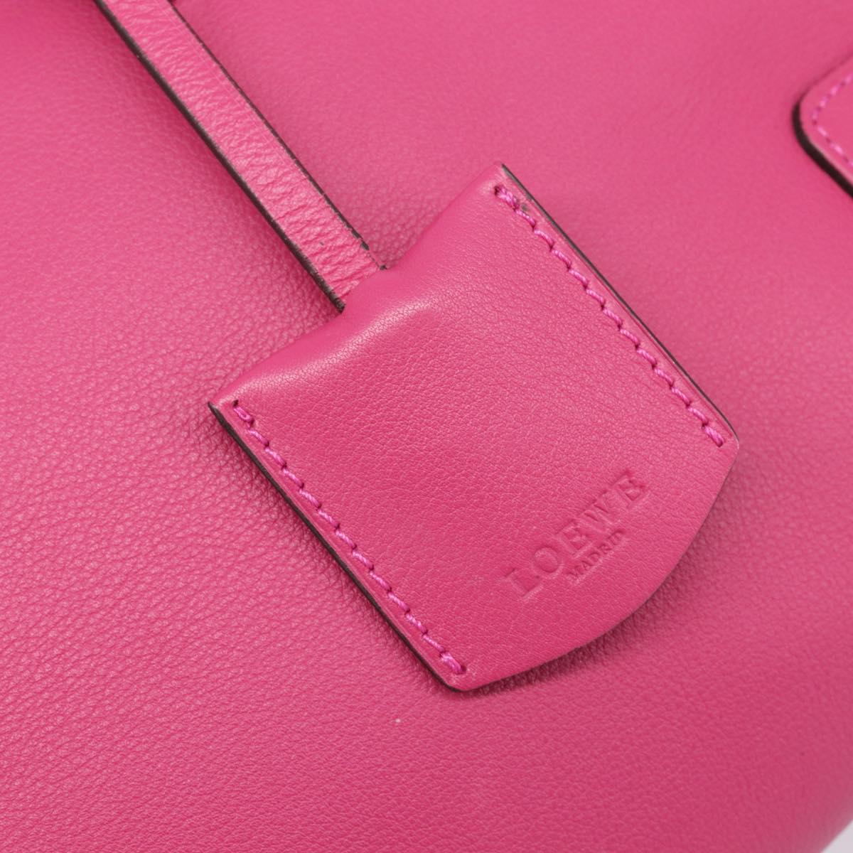 LOEWE Amazona 36 Hand Bag Leather Pink Silver Auth 215397A