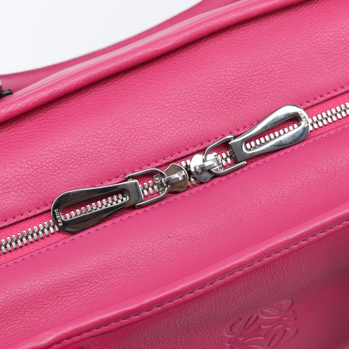 LOEWE Amazona 36 Hand Bag Leather Pink Silver Auth 215397A