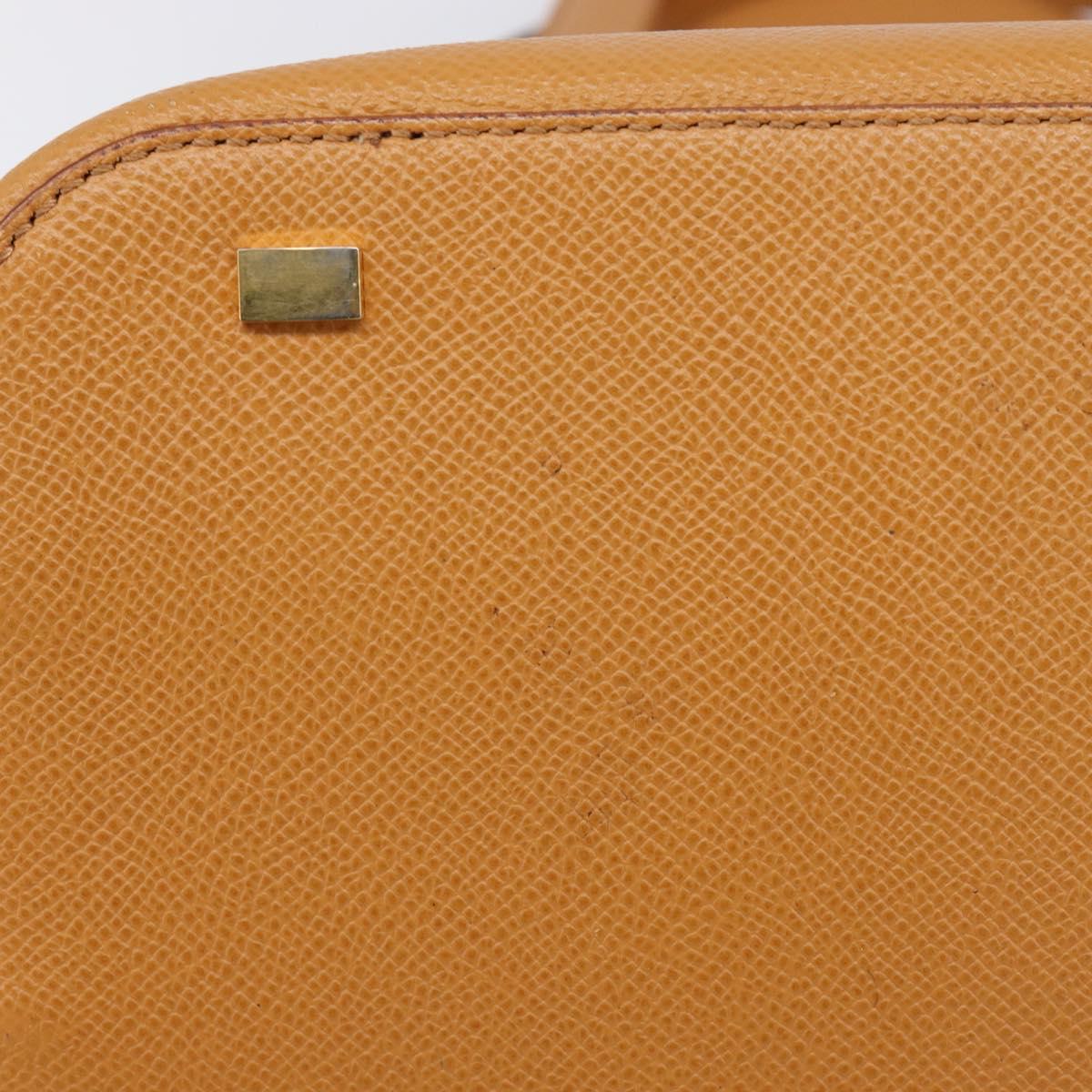 CELINE Hand Bag Leather 2way Beige Gold Auth 215400