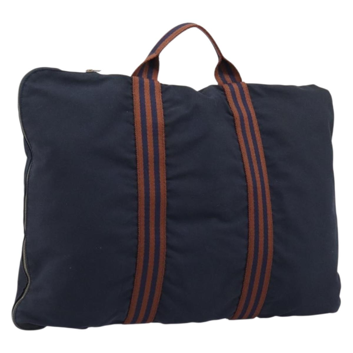HERMES Fourre Tout Porte Documents Business Bag Canvas Navy Auth 215403A