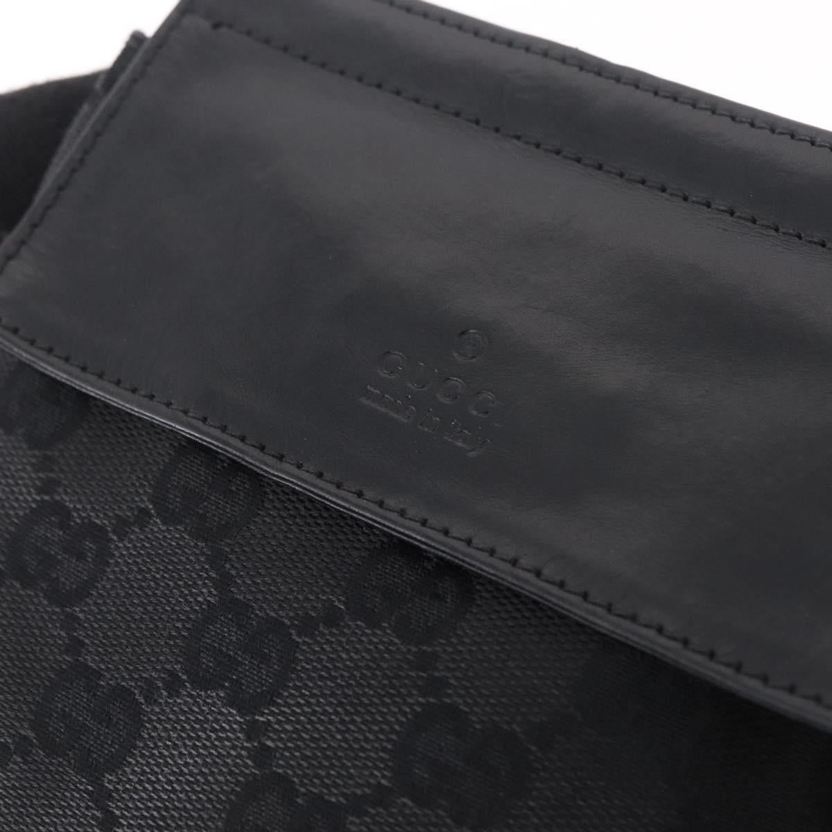 GUCCI GG Canvas Body Bag Black 28566 Auth 215404