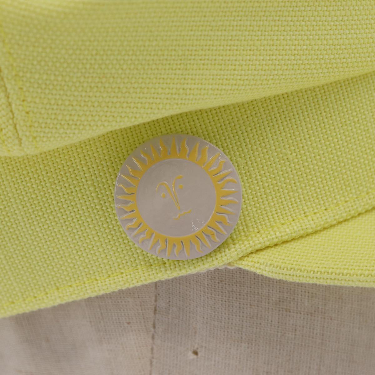 HERMES Casquette Hat Canvas Yellow Auth 215416M