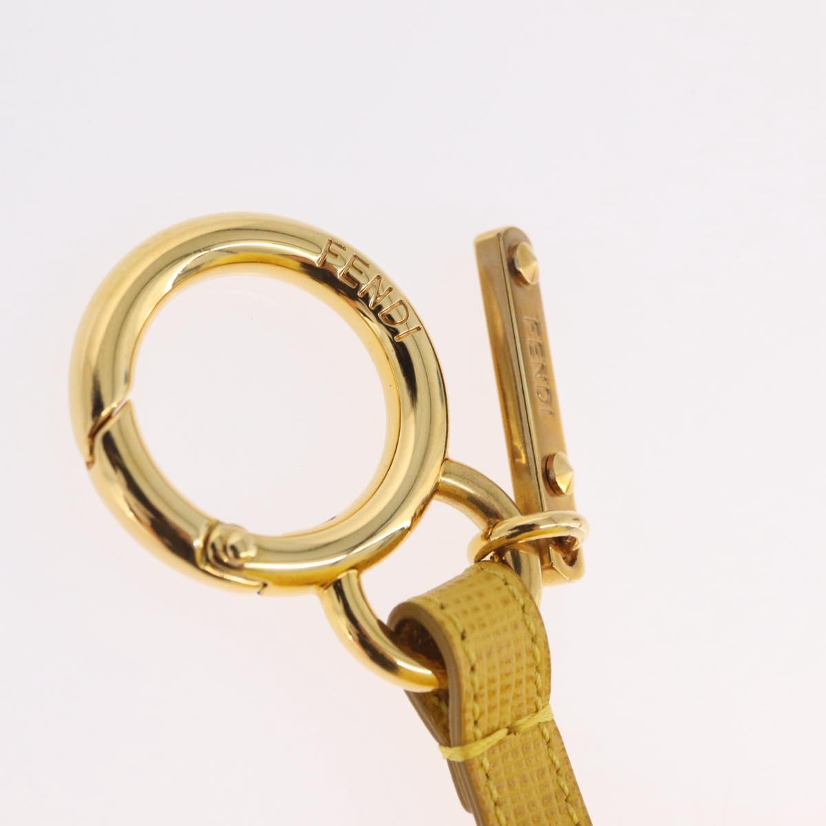 FENDI Bag Charm Fur Yellow Gold Auth 215422M