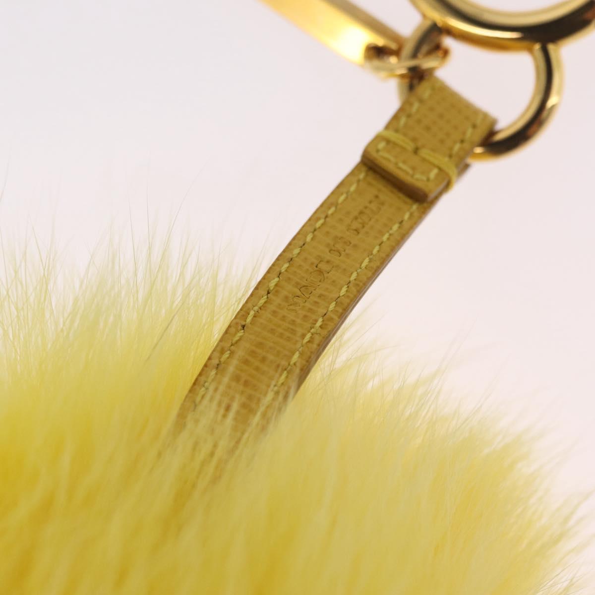 FENDI Bag Charm Fur Yellow Gold Auth 215422M
