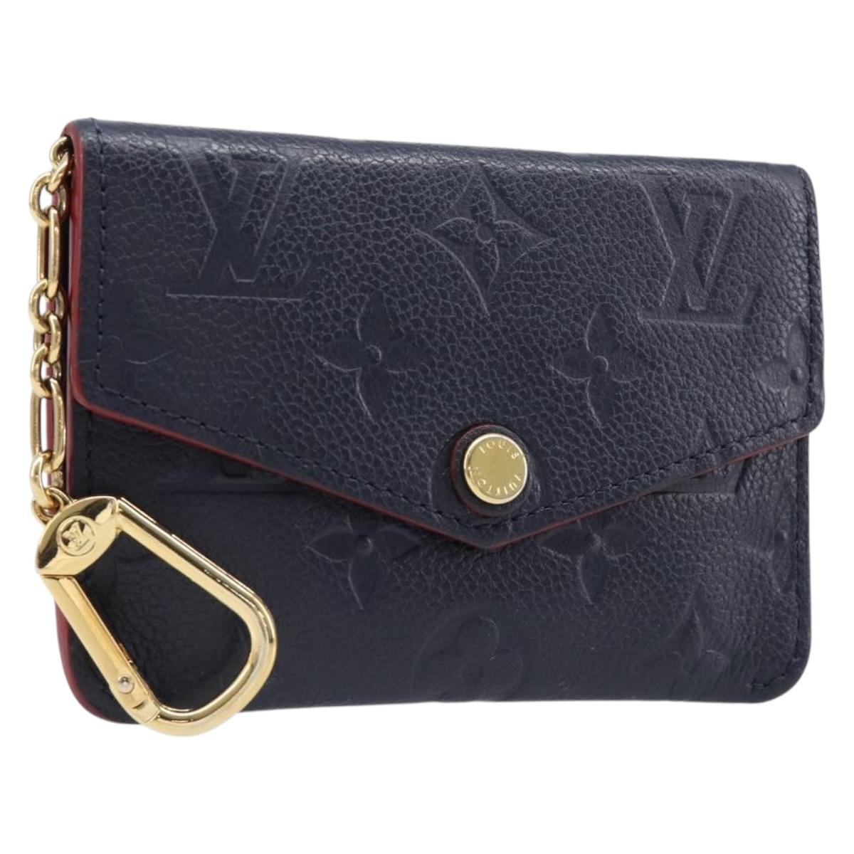 LOUIS VUITTON Monogram Empreinte Giant Pochette Cles Purse Navy LV Auth 215435A