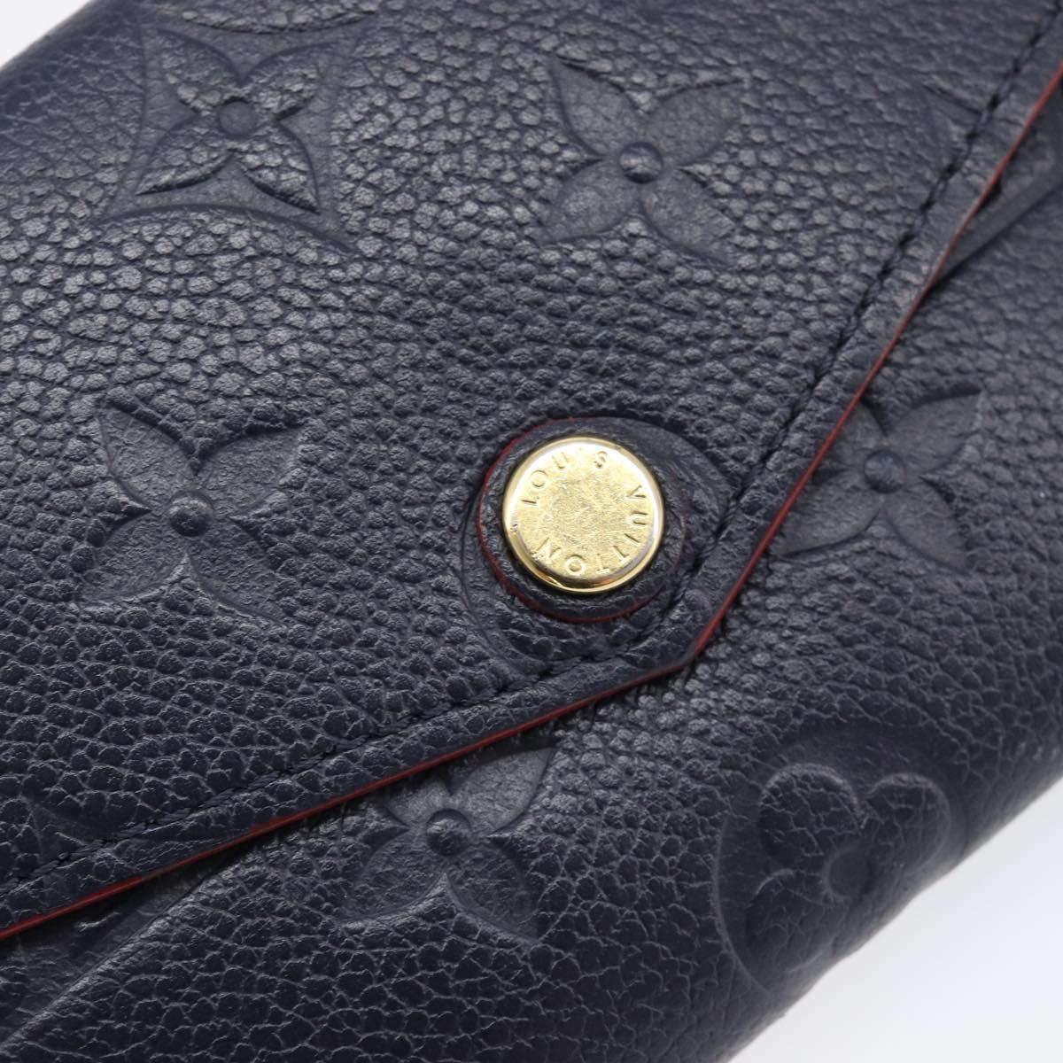 LOUIS VUITTON Monogram Empreinte Giant Pochette Cles Purse Navy LV Auth 215435A