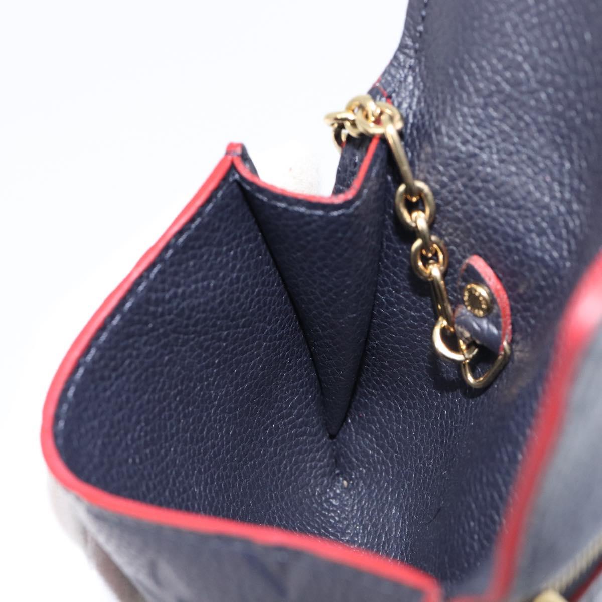LOUIS VUITTON Monogram Empreinte Giant Pochette Cles Purse Navy LV Auth 215435A