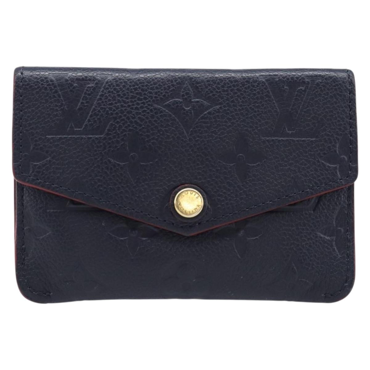 LOUIS VUITTON Monogram Empreinte Giant Pochette Cles Purse Navy LV Auth 215435A