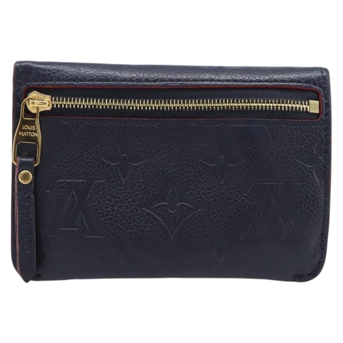 LOUIS VUITTON Monogram Empreinte Giant Pochette Cles Purse Navy LV Auth 215435A