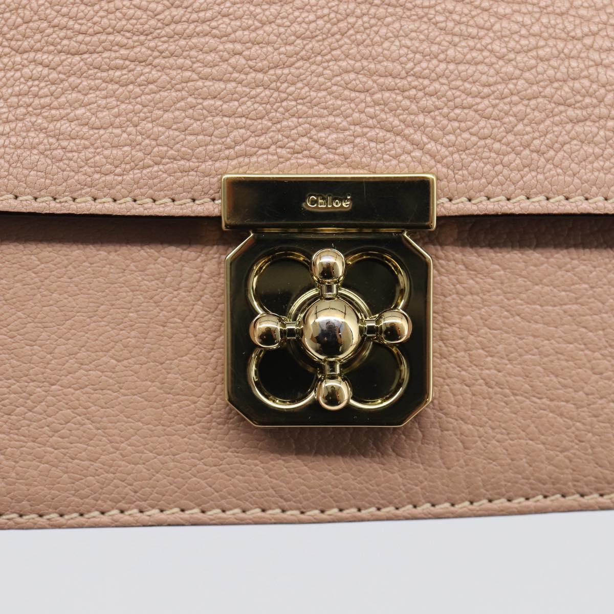Chloe Elsie Long Wallet Leather Pink Gold Auth 215437A