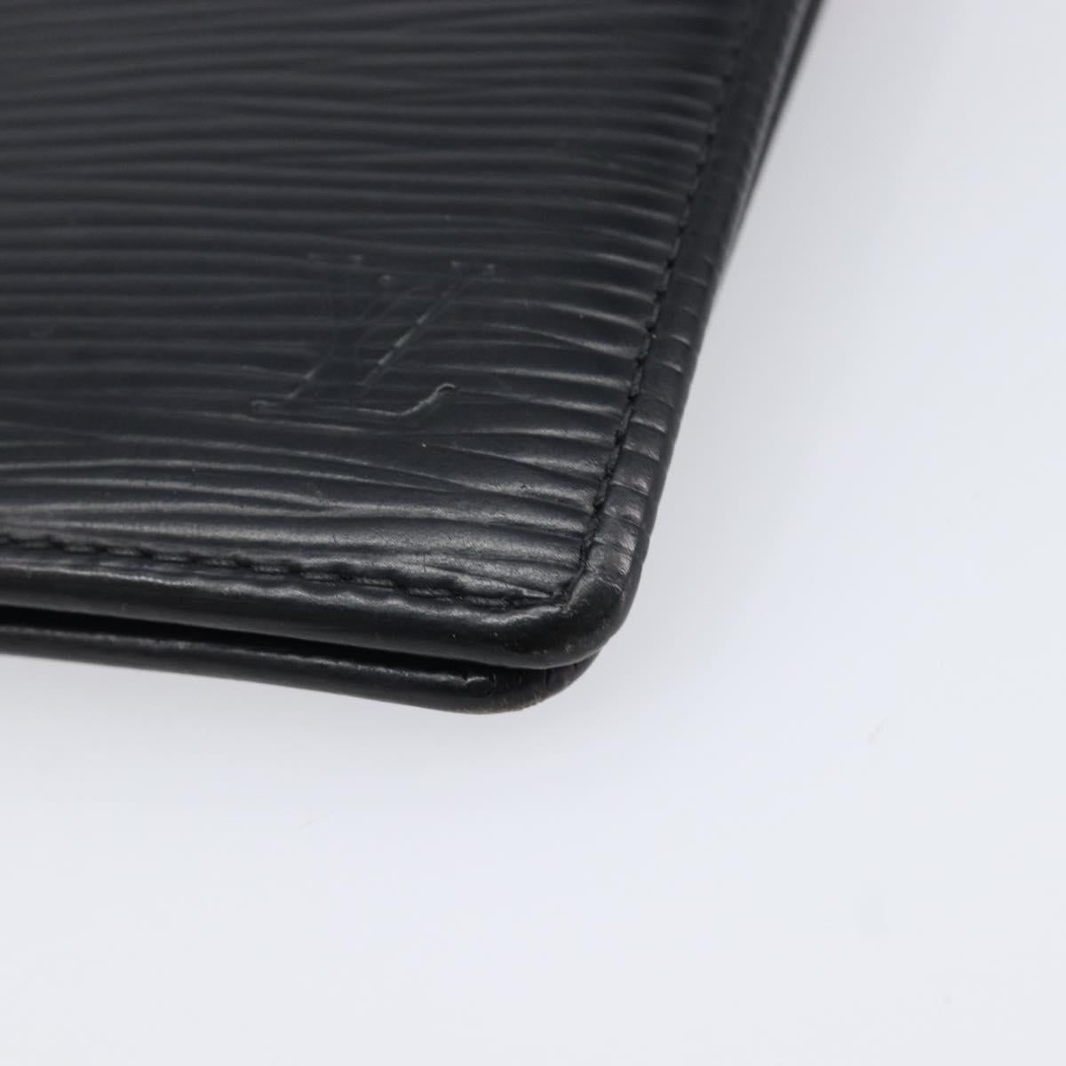 LOUIS VUITTON Epi Pouch 2 Set Black Brown LV Auth 215438