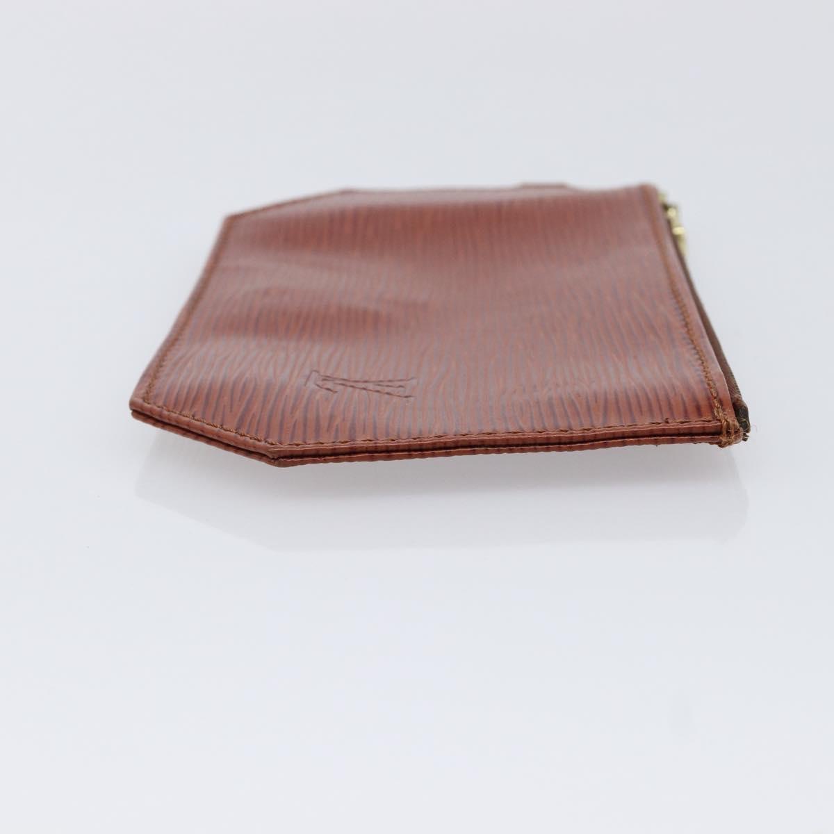 LOUIS VUITTON Epi Pouch 2 Set Black Brown LV Auth 215438