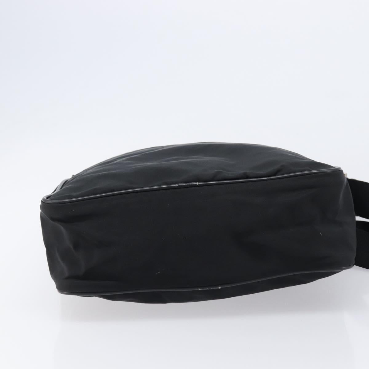 PRADA Shoulder Bag Nylon Black Silver Auth 215517A