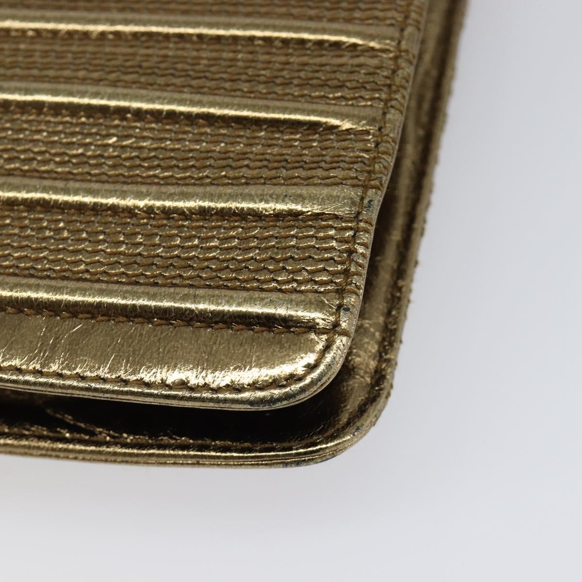 LOEWE Clutch Bag Leather Gold Auth 215518