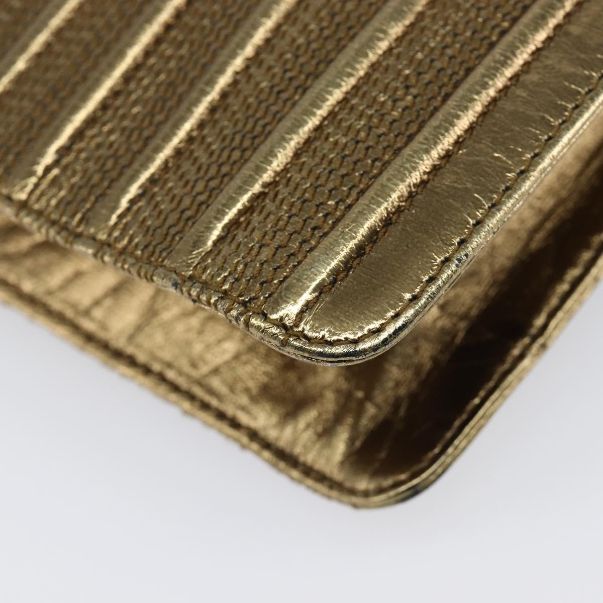 LOEWE Clutch Bag Leather Gold Auth 215518