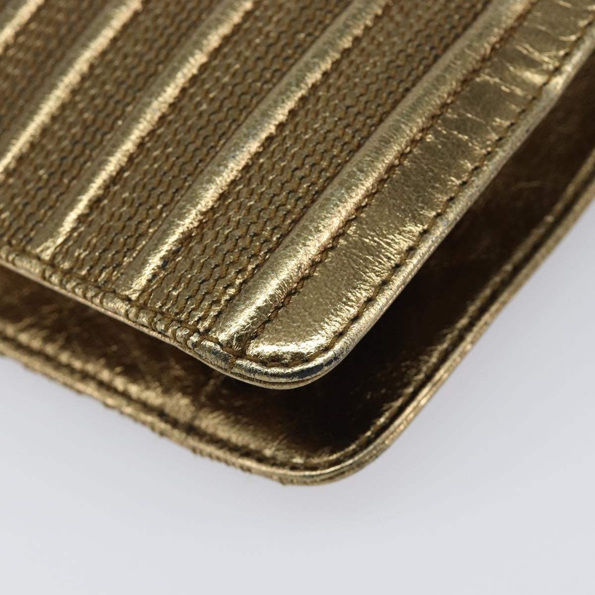LOEWE Clutch Bag Leather Gold Auth 215518