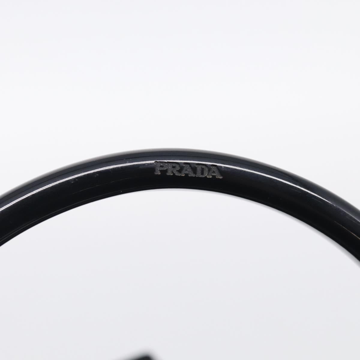 PRADA Hand Bag Nylon Black Silver Auth 215523