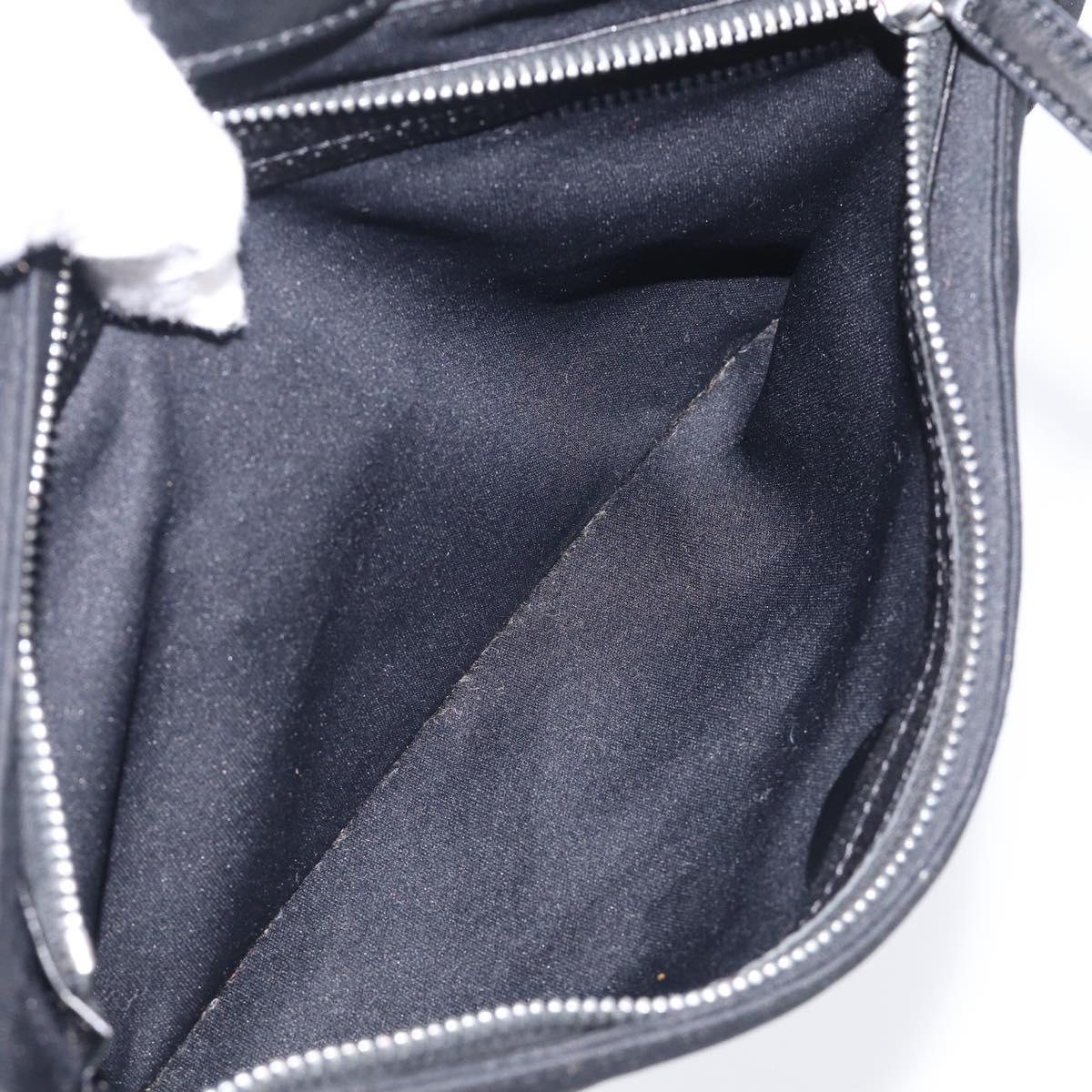 FENDI Mamma Baguette Shoulder Bag Cotton Jersey Black Silver Auth 215532