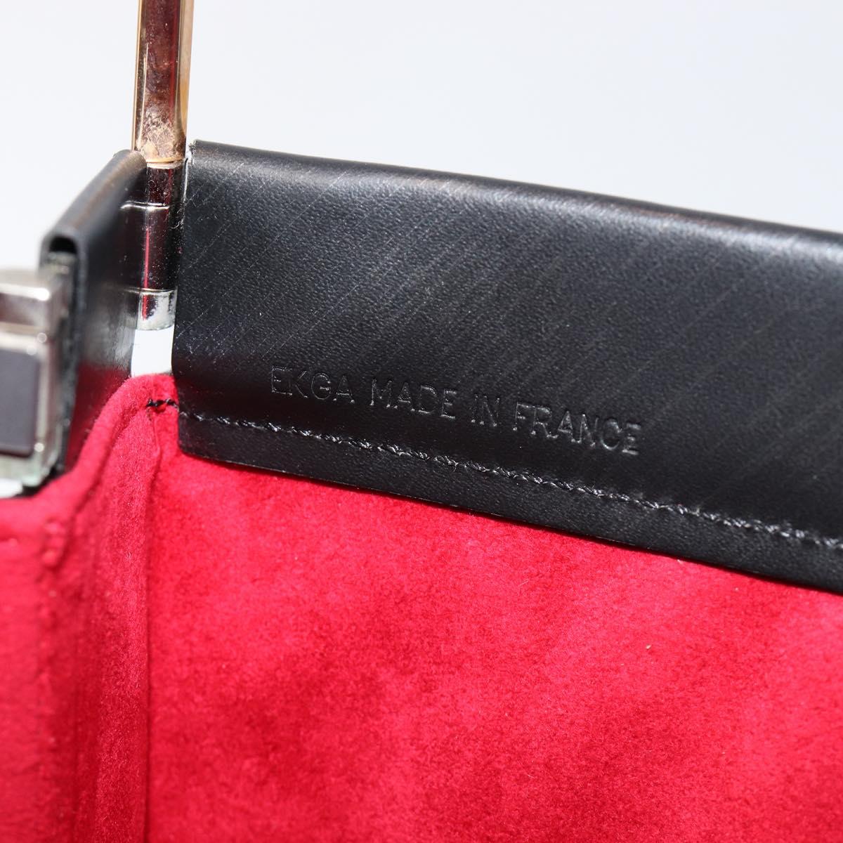Cartier Trinity Hand Bag Leather Black Gold Silver Auth 215540V